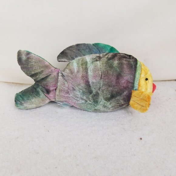 Fish Russ Berrie PUCKERS #6852 Bean Bag Plush Multicolor 10" march 20 1997 birth - Picture 5 of 13